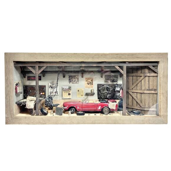 About Face Designs Other - The Window Pane Curio Collection Mustang Car Garage Miniature Model Diorama 2002